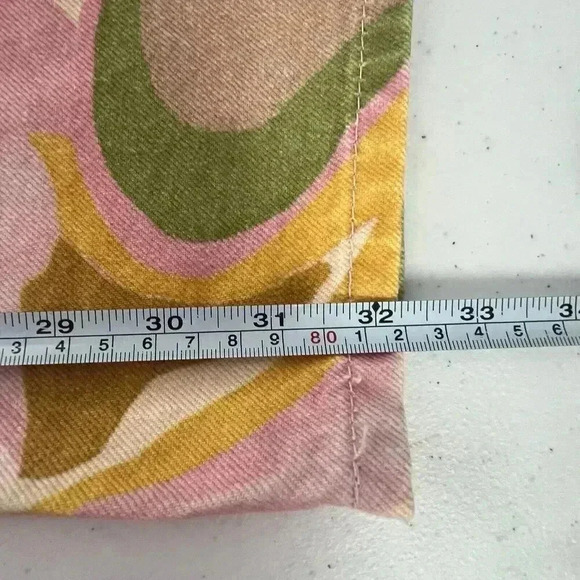 Zara Multicolor Denim Straight Jeans‎ with Psychedelic Abstract Swirl print Sz 2 - Picture 11 of 13